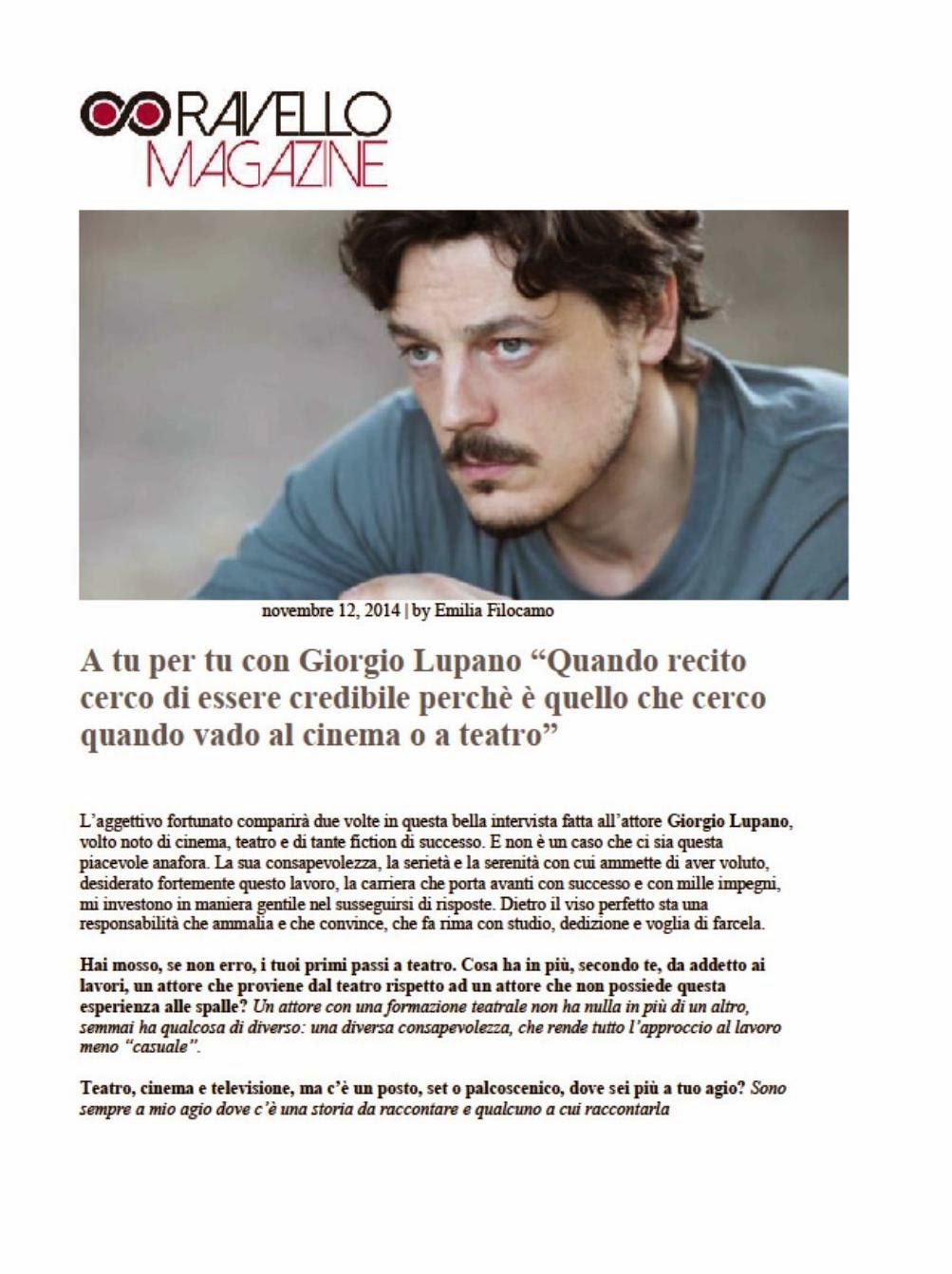 Giorgio Lupano Blog Ufficiale Ravello Magazine A Tu Per Tu Con Giorgio Lupano